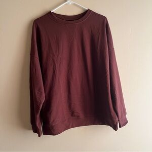 Chocolate Brown Casual Crew Neck Sweatshirt comfy Gorpcore fall autumn oversized